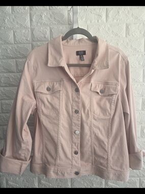 Jones New York Women's Pale Pink Denim Jacket